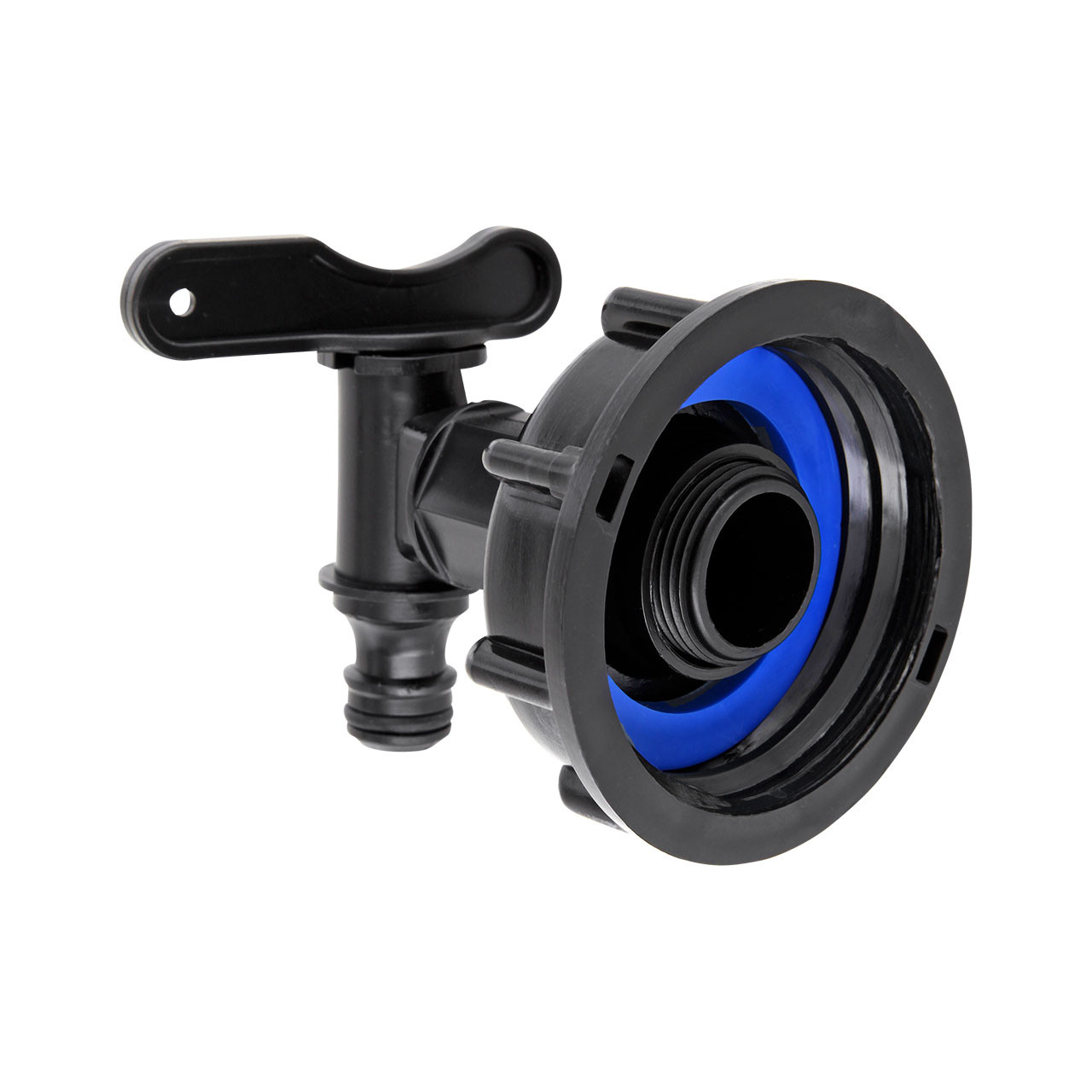 IBC Adapter S60x6 (60mm) Grobgewinde DN 50 - MINI Auslauf Hahn "GARDENA" kompatibel Regenwassertanks
