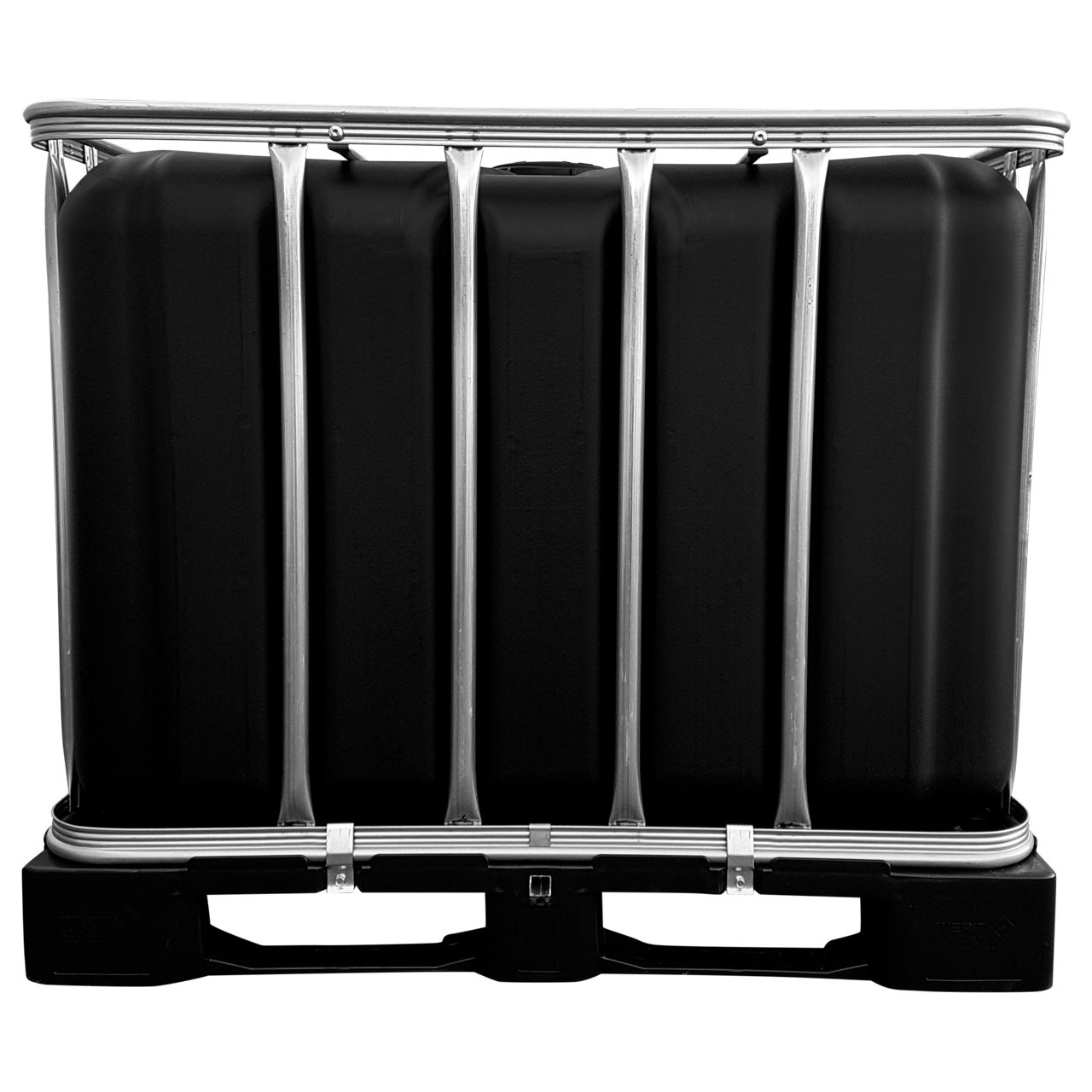 600l IBC Container in SCHWARZ (UV-Schutz) auf Kunststoffpalette NEU