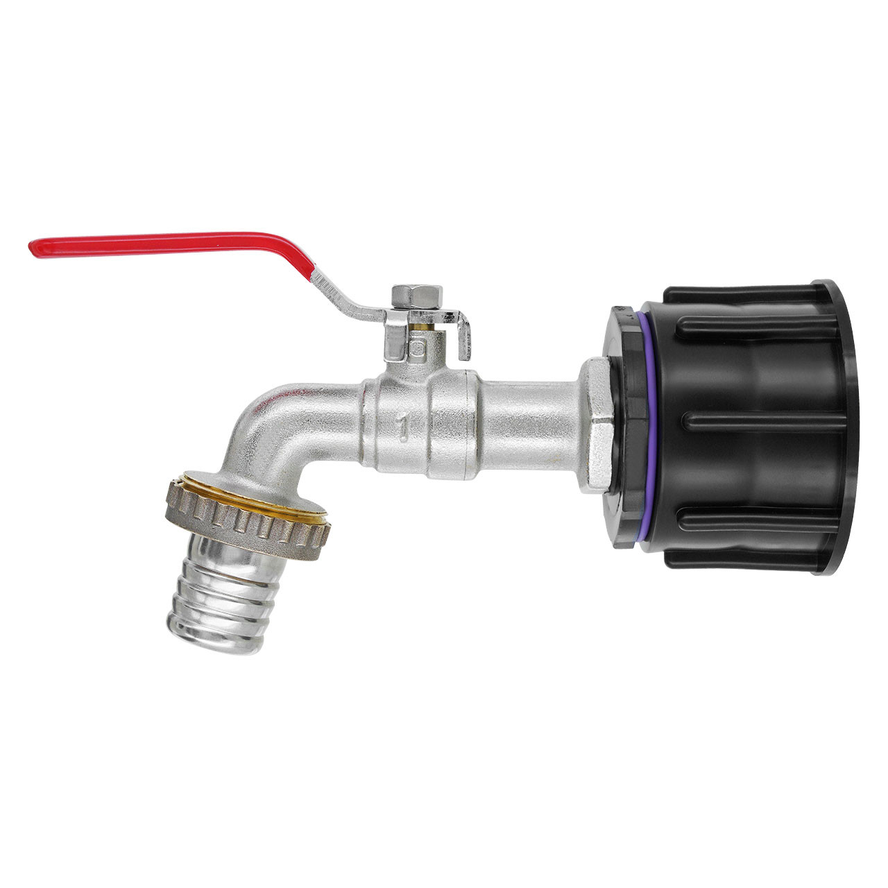IBC Container Adapter S60x6 (60mm) - 1" Kugelhahn Profi Auslaufventil Regenwassertank