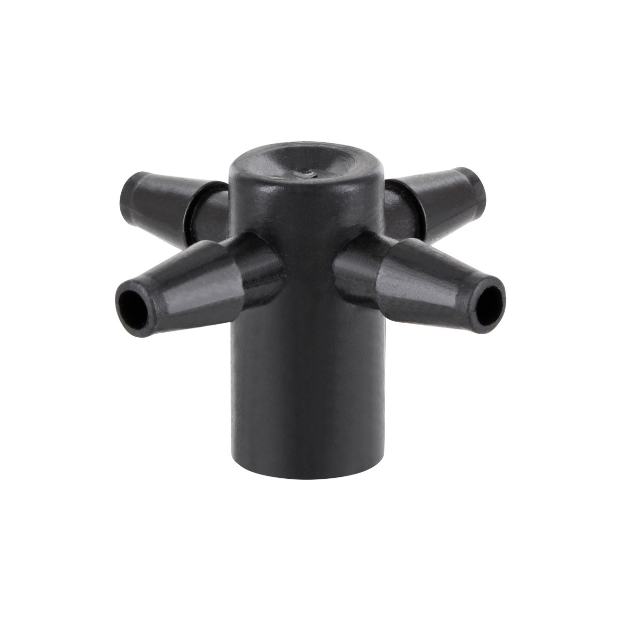 Mikroschlauch-Verteiler-4-fach-x-Muffe-Einzeltropfer 10x Mikroschlauch-Verteiler 4-fach x Muffe Ø 6mm
