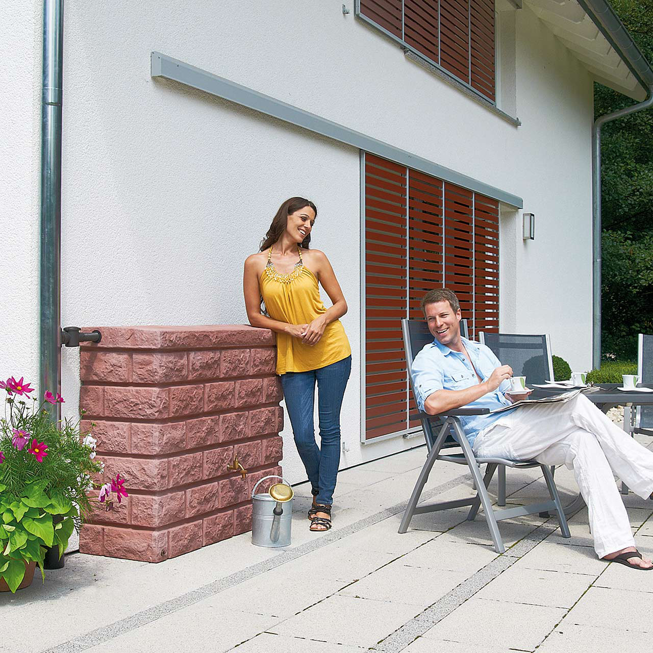 400l Wandtank ROCKY Deko-Regenspeicher Steinoptik Regentonne Regensammler von GRAF GARANTIA