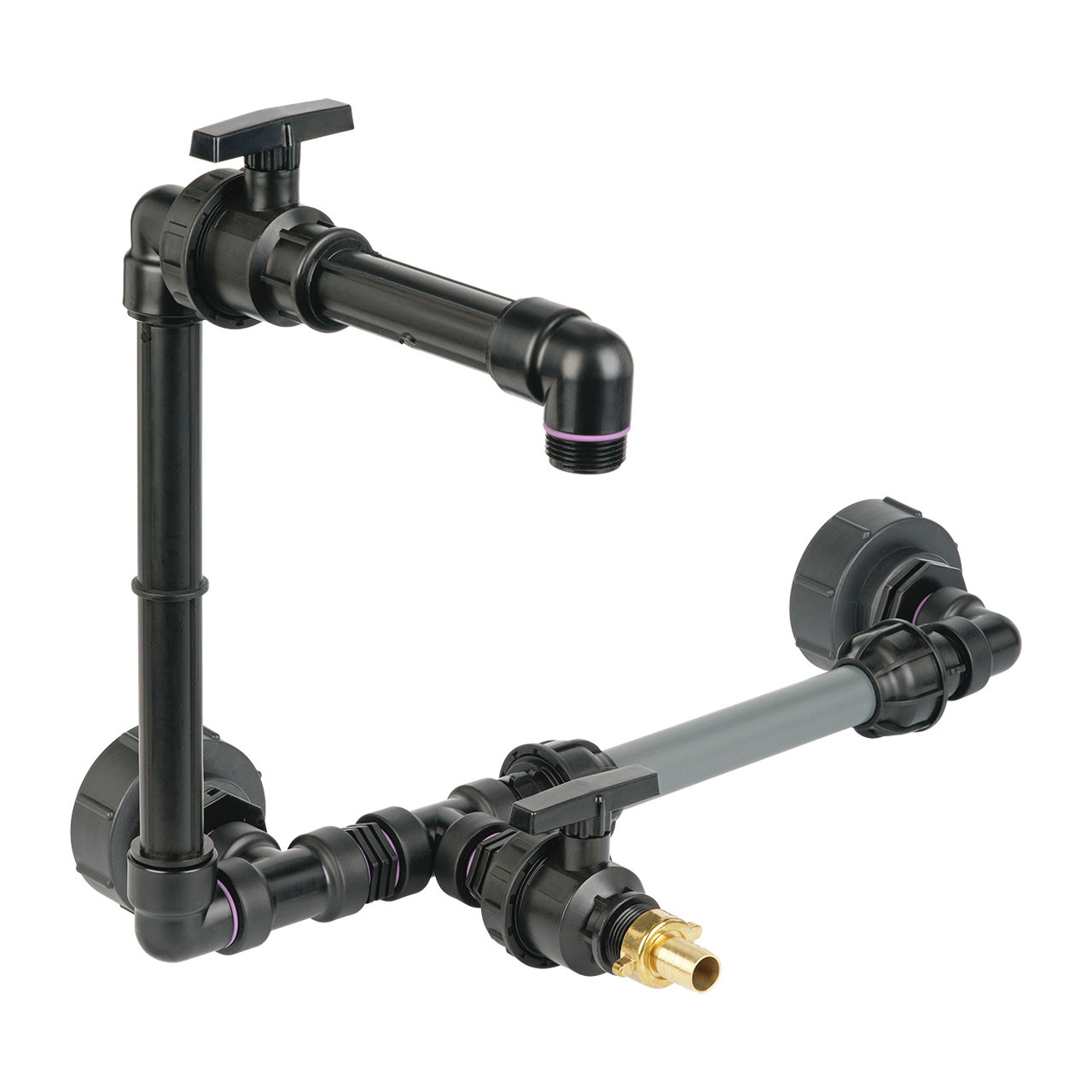 S100x8-3-Tankverbindung-Schwanenhals-2-IBC-nebeneinander-32mm-Rohr IBC Adapter S100x8 - 2 IBC nebeneinander Schwanenhals Tankverbindung 32mm Rohr