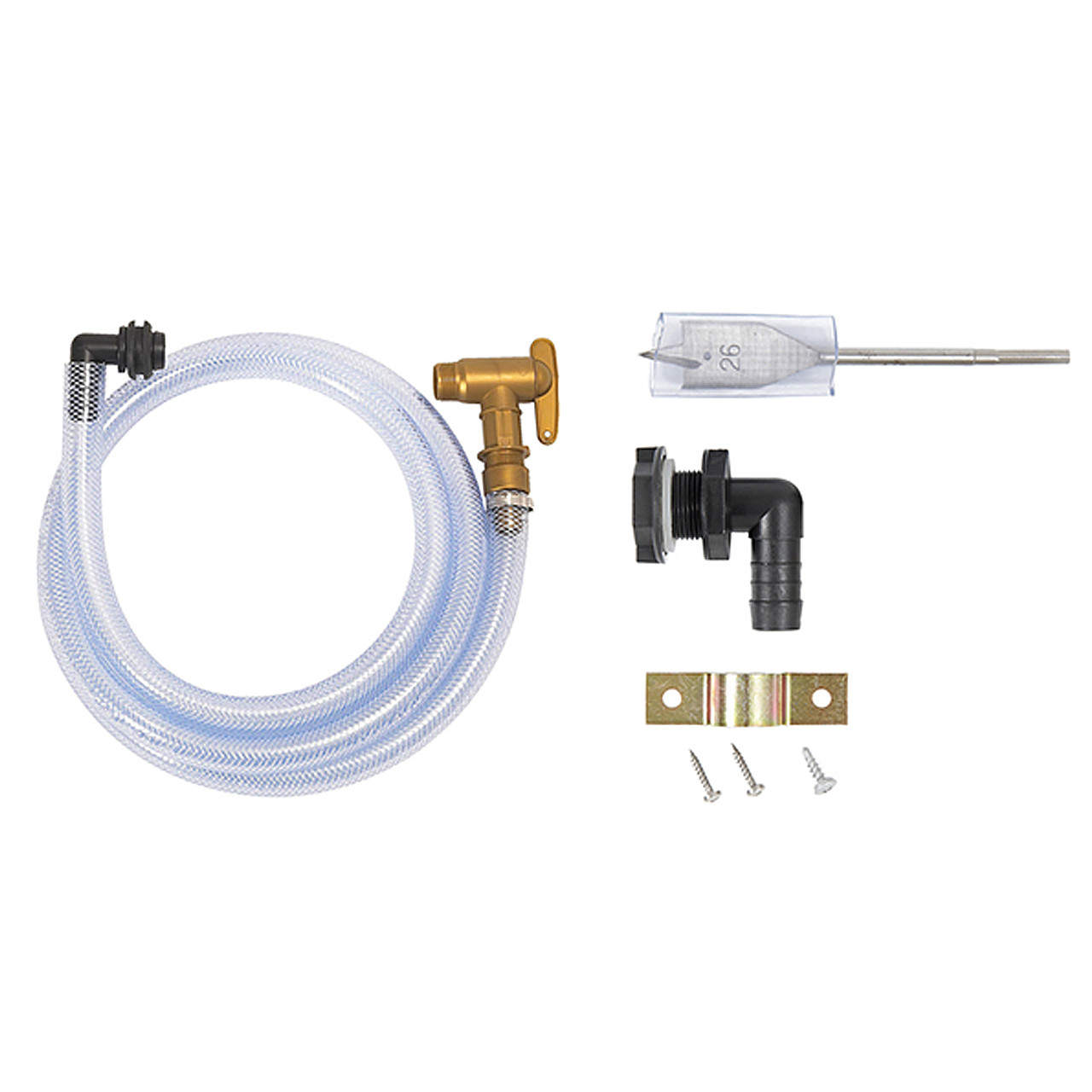 Universal-Schlauch-Set 3/4" mit Kunststoffhahn und Flexschlauch als Auslaufhilfe Füllstandsanzeige Absperrhahn von GRAF GARANTIA