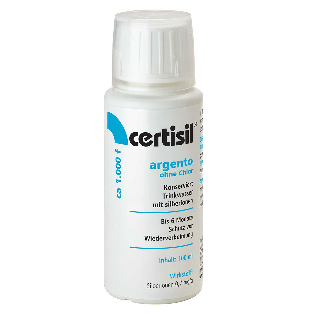 100ml Trinkwasser Stabilisator Argento flüssig Certisil