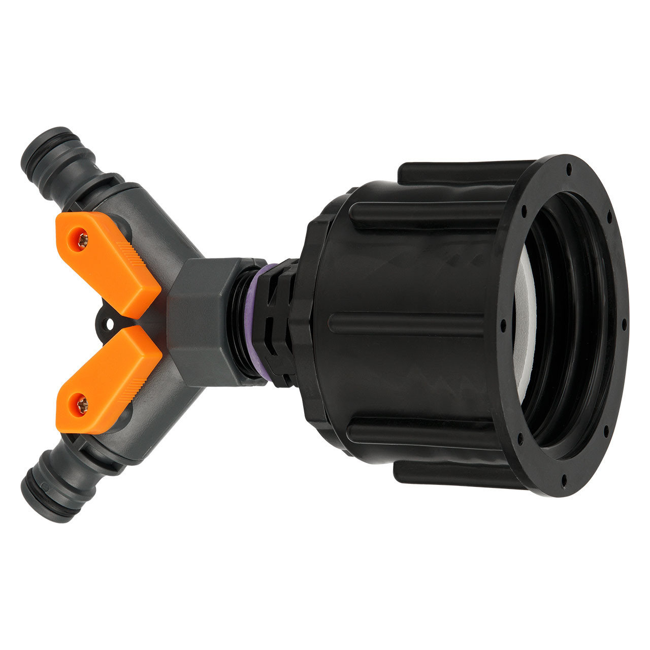 IBC Adapter S60x6 (60mm) Grobgewinde DN50 - PROFI 2-Wege-Ventil Hahn "GARDENA" kompatibel