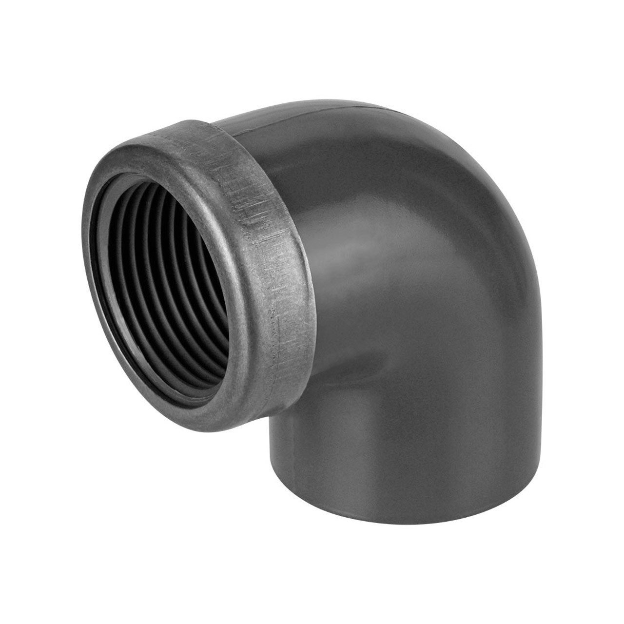PVC-U Winkel 90° Klebemuffe x Innengewinde Verstärkungsring