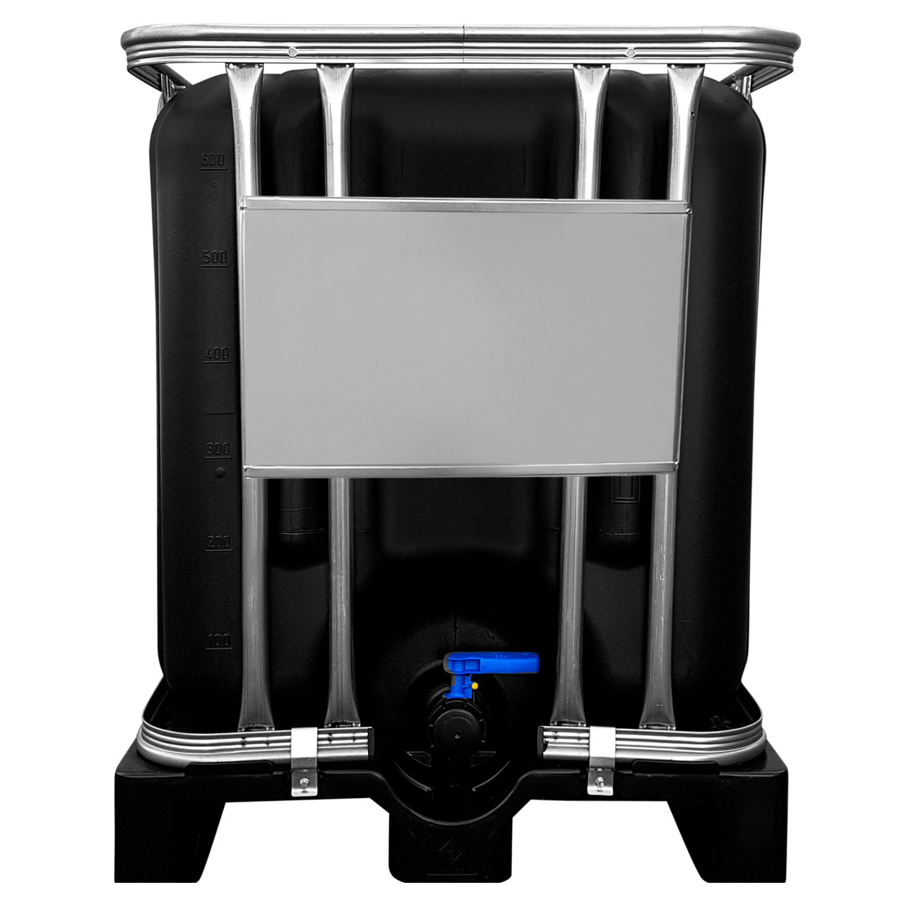 600l IBC Container in SCHWARZ (UV-Schutz) auf Kunststoffpalette NEU