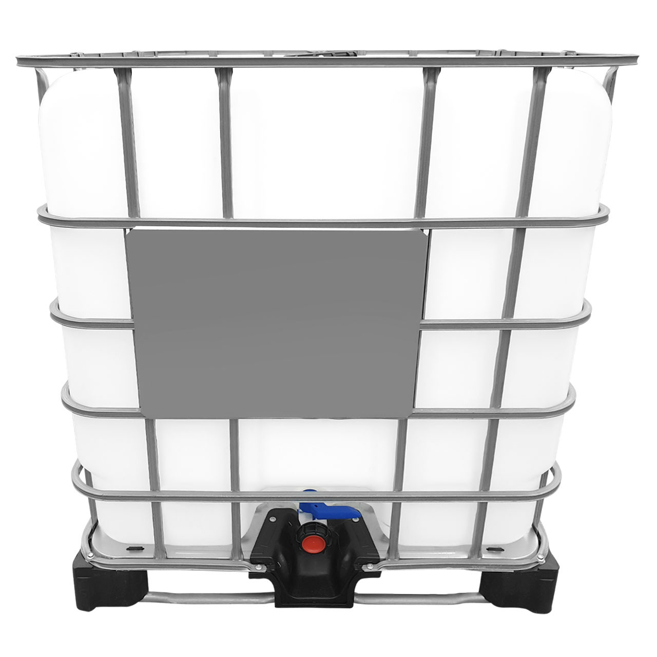 1000l IBC Container REBOTTLED (Neue Blase) auf Stahl/PE-Palette