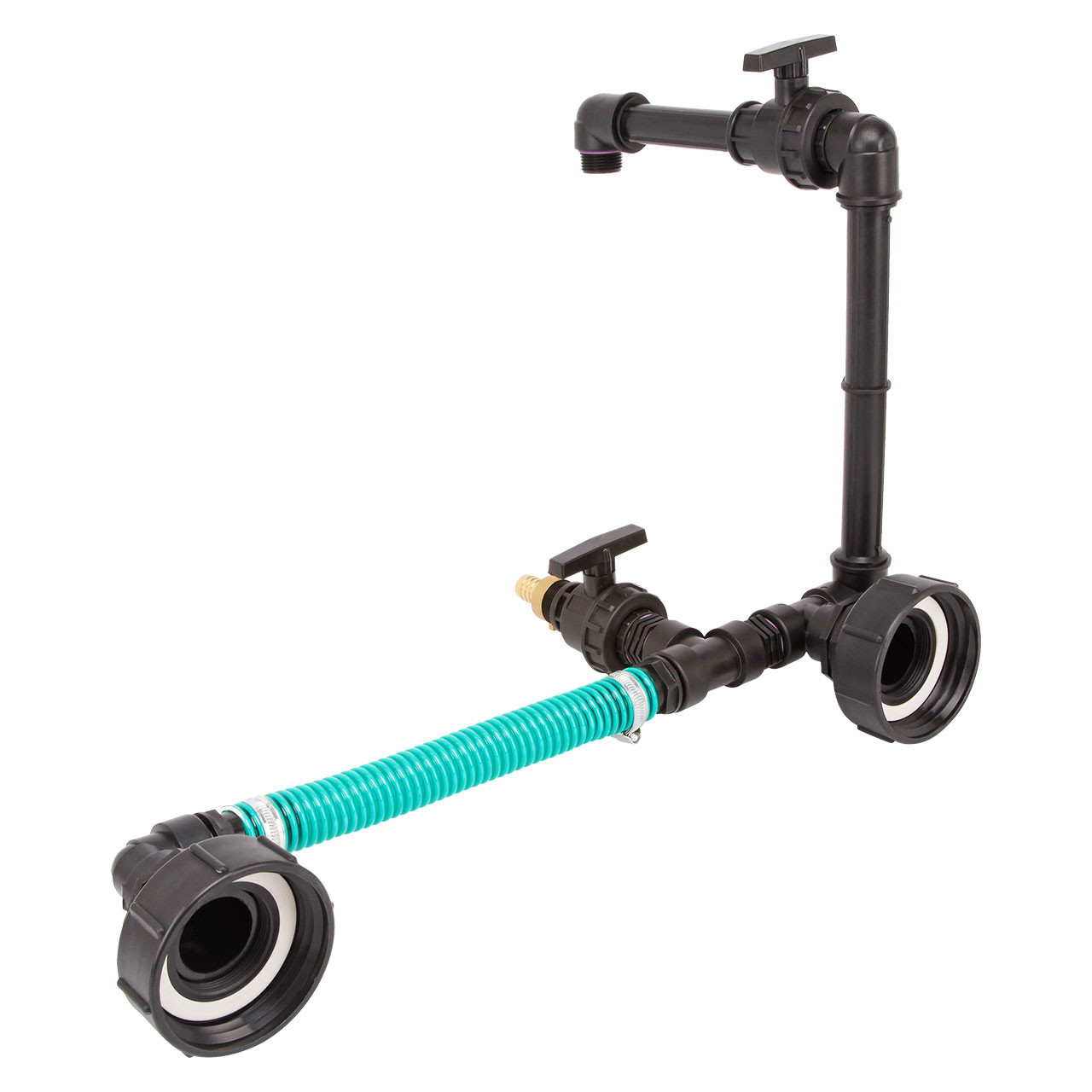 IBC-Adapter-S100x8-Tankverbindung-Schwanenhals-2-IBC-nebeneinander-32mm-Schlauch-2 IBC Adapter S100x8 - 2 IBC nebeneinander Schwanenhals Tankverbindung 32mm Schlauchch