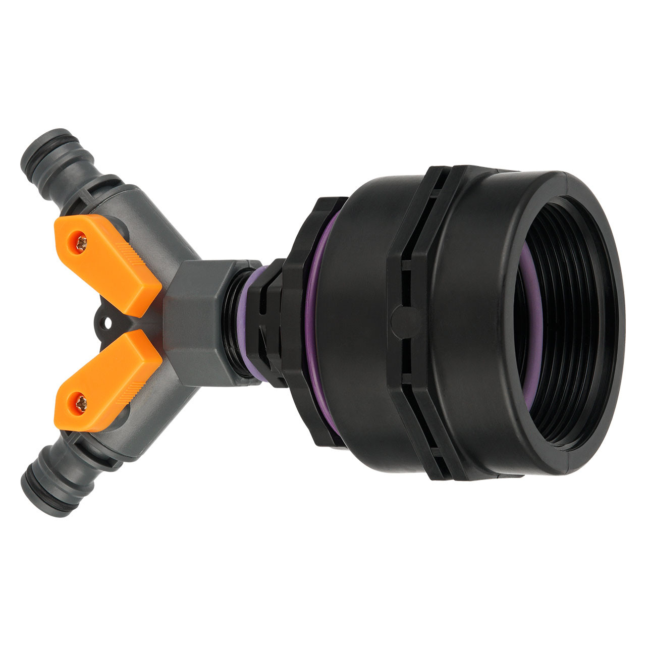 IBC Container Adapter BSP 2" (58mm) Feingewinde DN 50 - 2-Wege-Ventil Hahn "GARDENA" kompatibel