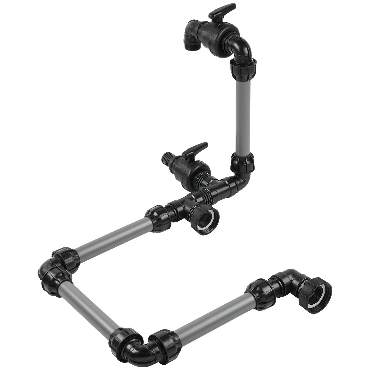 IBC Adapter S100x8 - 2 IBC hintereinander Schwanenhals Tankverbindung 50mm Rohr