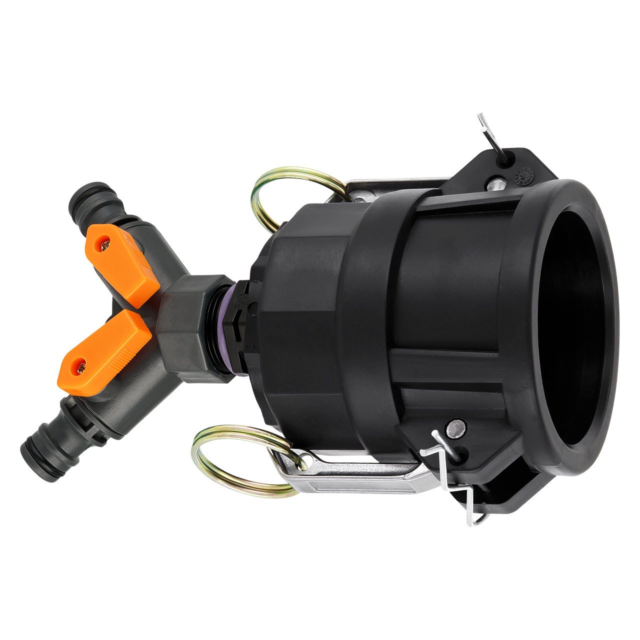 IBC Adapter 2" Camlock Dose (Mutterkupplung) - 2-Wege-Ventil Hahn "GARDENA" kompatibel
