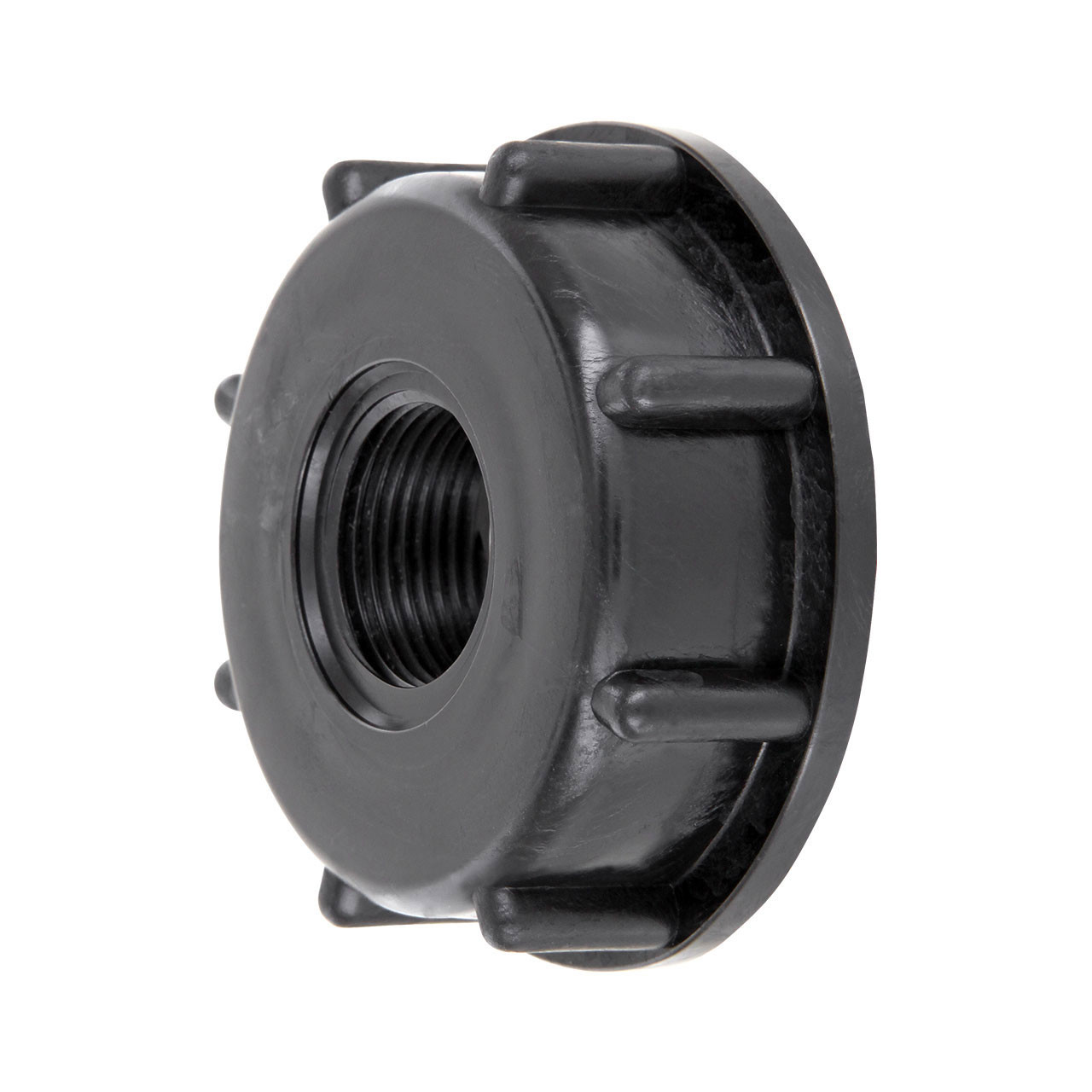 IBC-Adapter-S60x6-DN50-Hahnkappe-mit-3-4-zoll-Innengewinde-1 IBC Adapter S60x6 (60mm) Grobgewinde DN 50 - Hahn Kappe mit 3/4" Innengewinde IBC Container Reduzierung