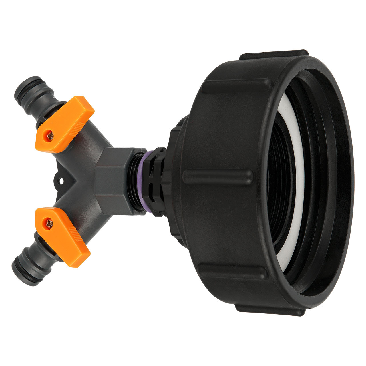 IBC Adapter S100x8 Grobgewinde (100mm) - 2-Wege-Ventil Hahn "GARDENA" kompatibel
