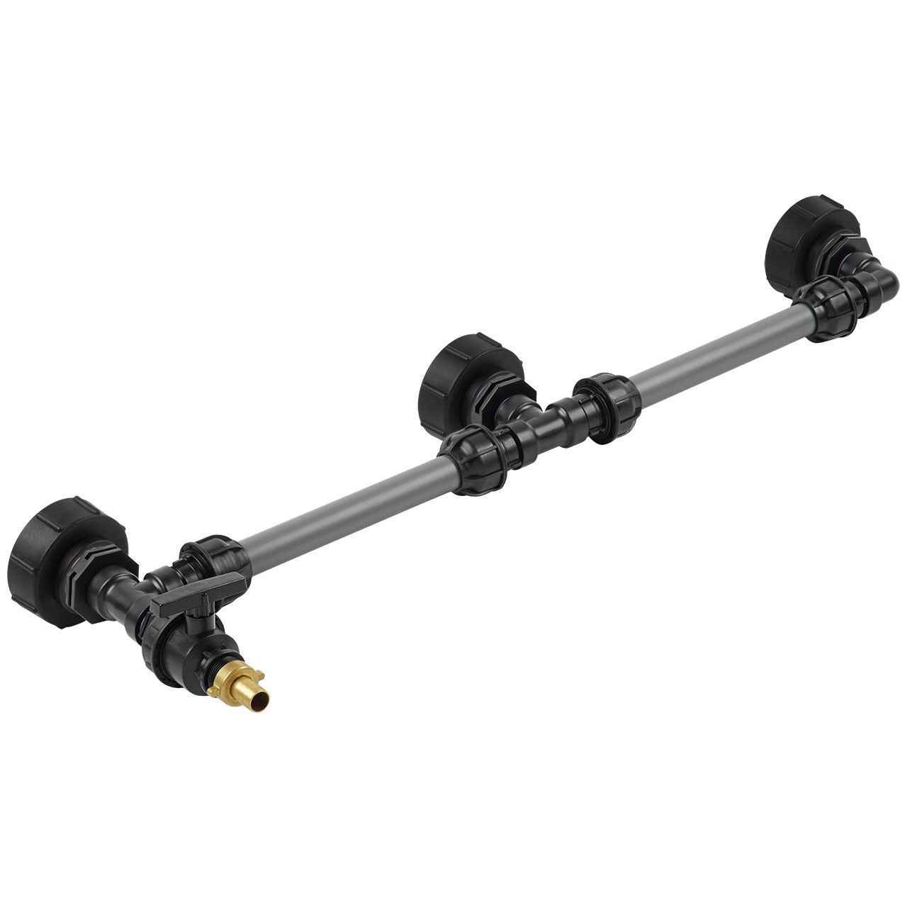 S100x8-Tankverbindung-3-IBC-nebeneinander-32mm-Rohr IBC Adapter S100x8 - 3 IBC nebeneinander Tankverbindung 32mm Rohr