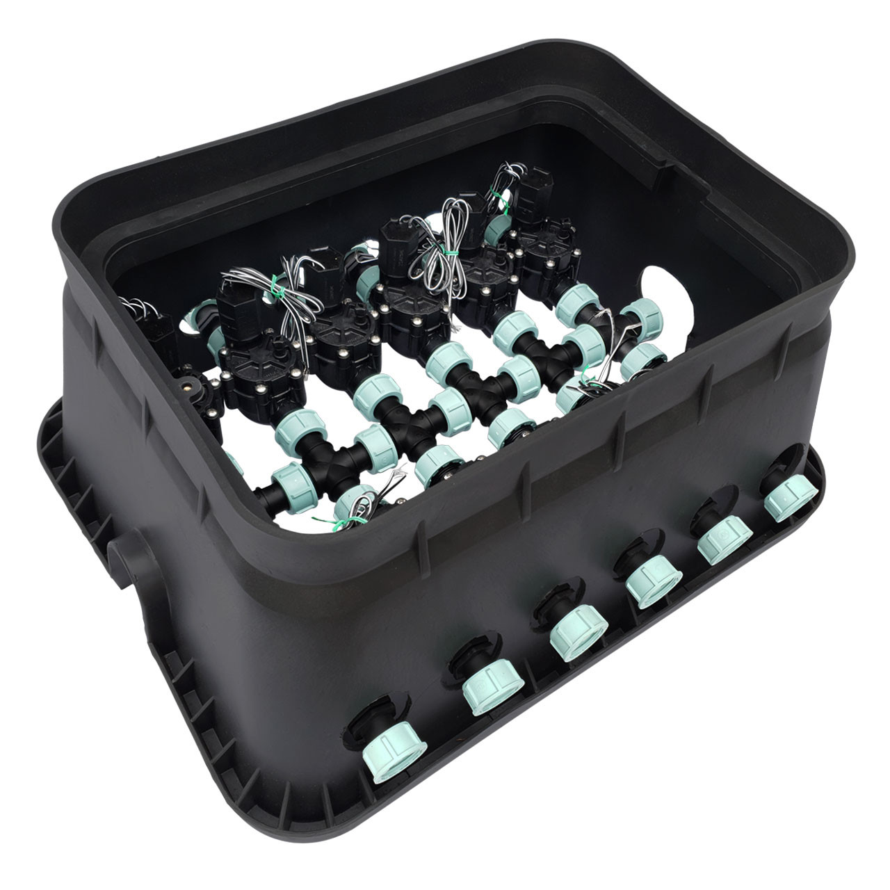 Ventilbox-mit-12-Magnetventilen-24V-AC-Uebersicht-ohne-Deckel Ventilbox mit Magnetventilen (24V AC)