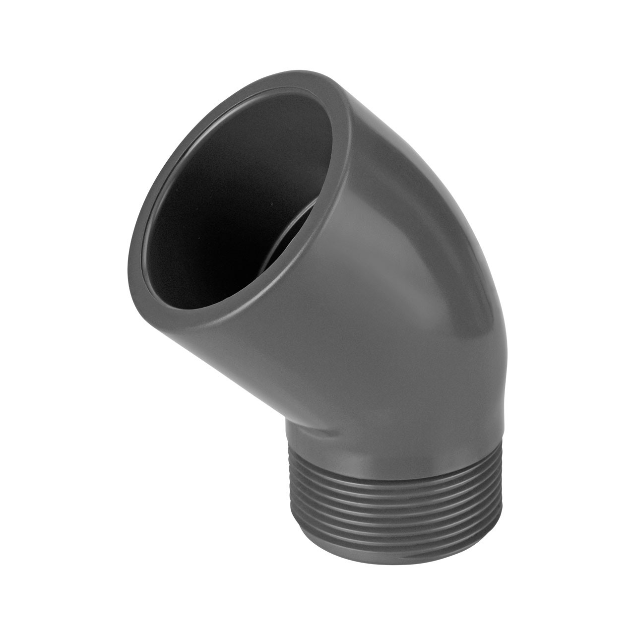 PVC-U Winkel 45° reduziert Klebemuffe x Innengewinde