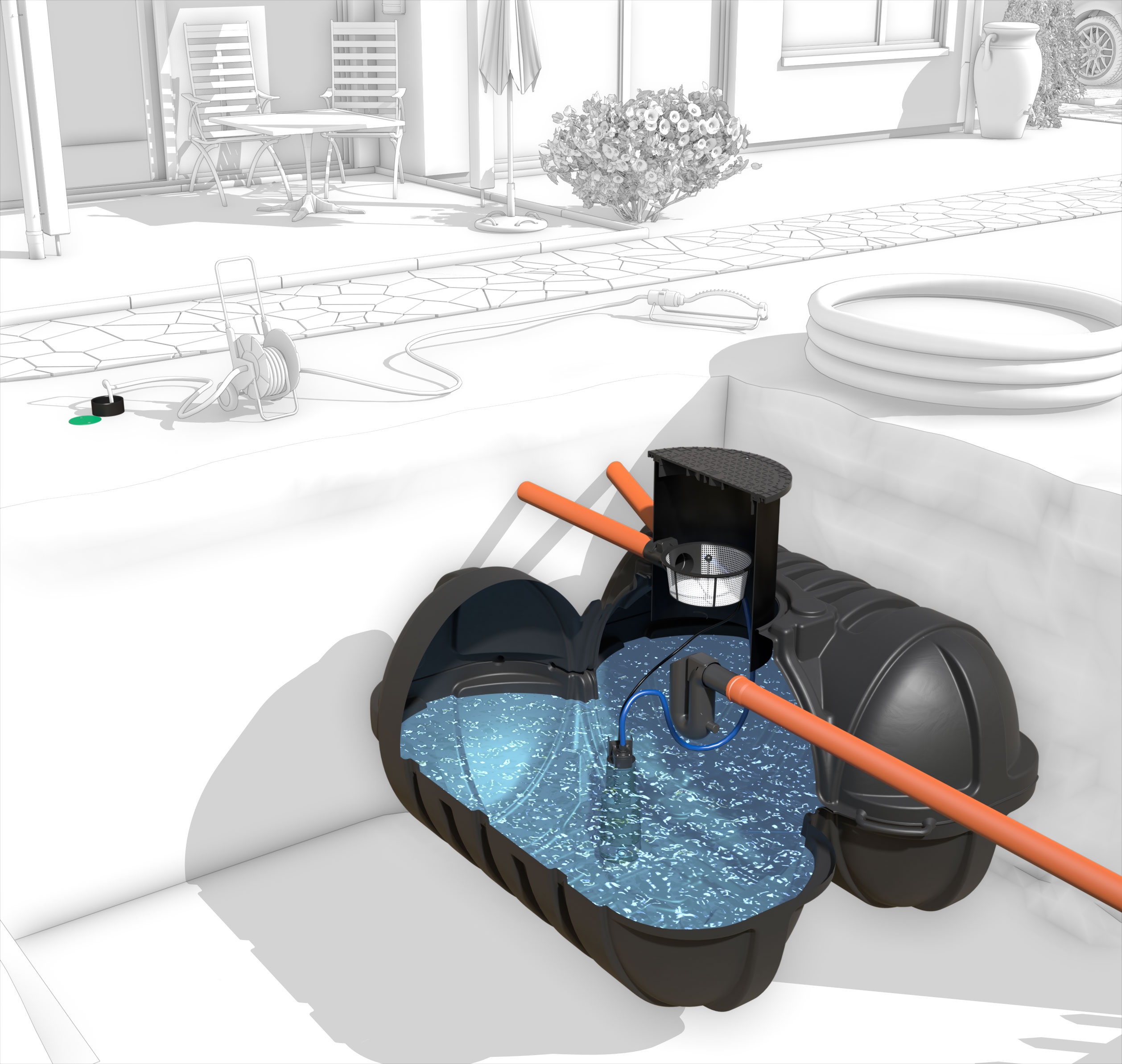 ROTH-Flachspeicher-Twinbloc-R-1500-Liter-Regenwasser-Tank ROTH Flachspeicher Twinbloc® Regenwasser Tank