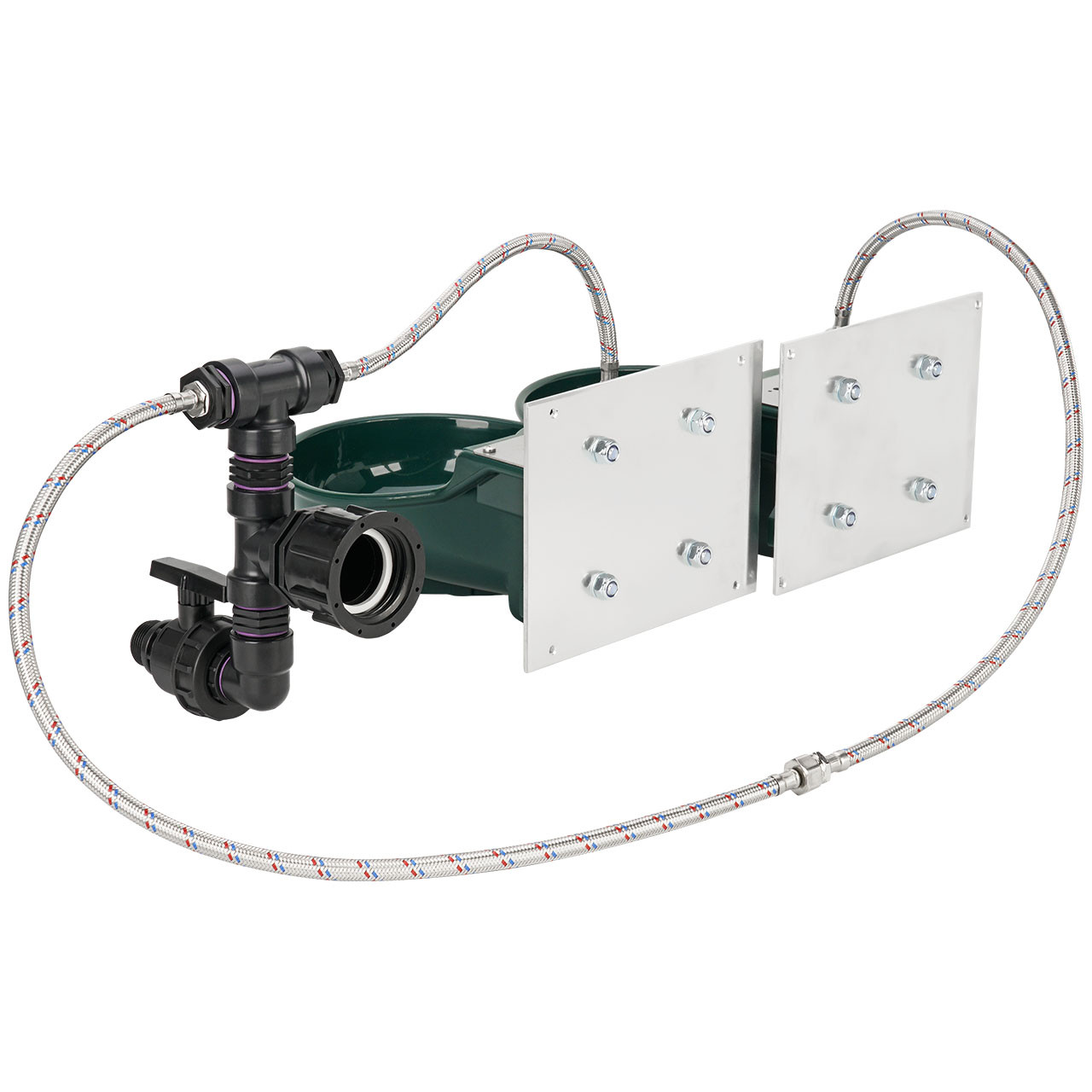 IBC Adapter S60x6 - Doppel-Pferdetränke PE inkl. Anschlußset