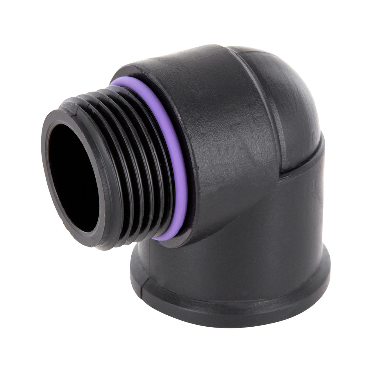 PP Gewindefittings Gewindeverschraubung Winkel 90° Fitting Innengewinde x Außengewinde mit O-Ring