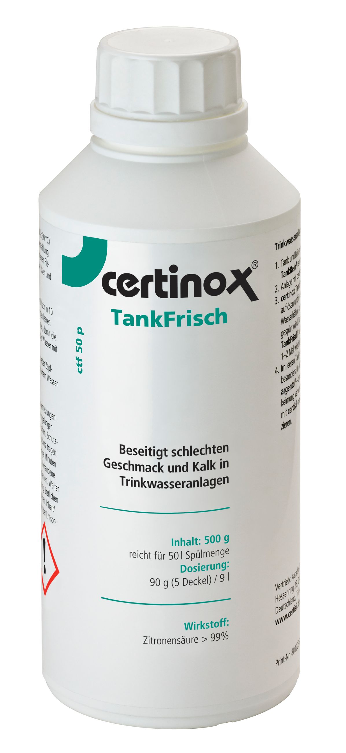 500g Tankaufbereitung Tankfrisch Pulver Certinox