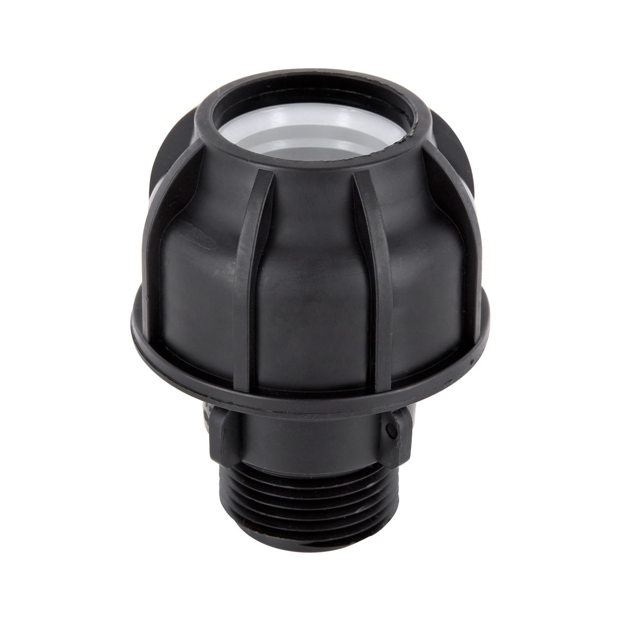 Muffe-Klemmverbindung-x-Aussengewinde-1 PP-Klemmfitting Klemmverschraubung Muffe Übergangsmuffe PE-Rohr Klemmverbindung x Außengewinde