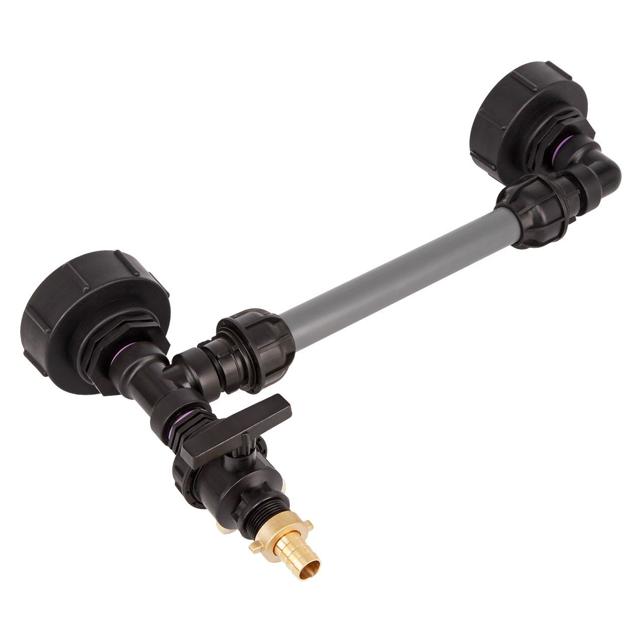 IBC-Adapter-S100x8-Tankverbindung-2-IBC-nebeneinander-32mm-Rohr-1 IBC Adapter S100x8 - Tankverbindung 2 IBC nebeneinander 32mm Rohr