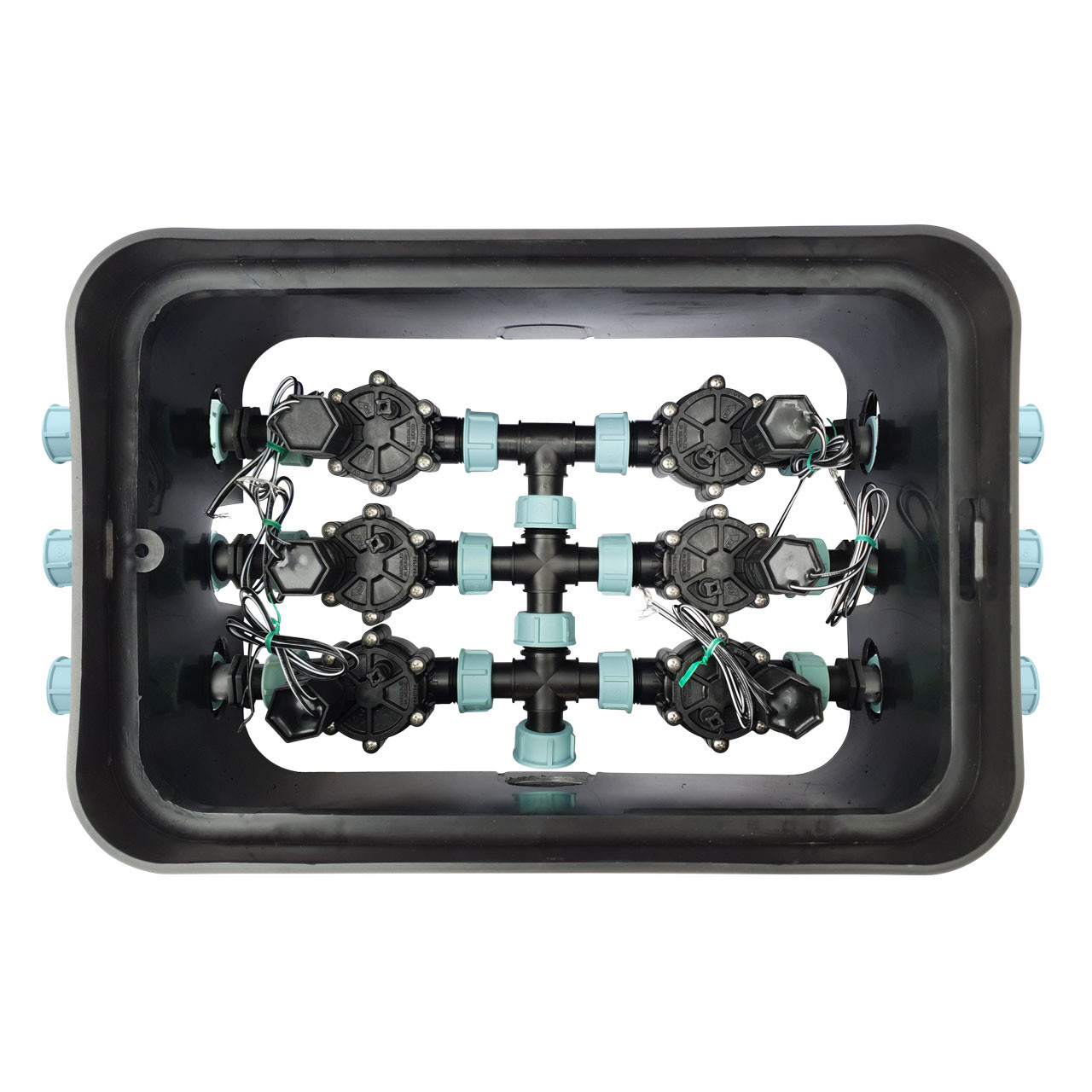 Ventilbox mit Magnetventilen (24V AC) 6er Station