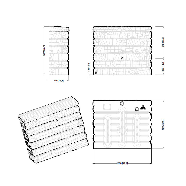 400l Wandtank ROCKY Deko-Regenspeicher Steinoptik Regentonne Regensammler von GRAF GARANTIA