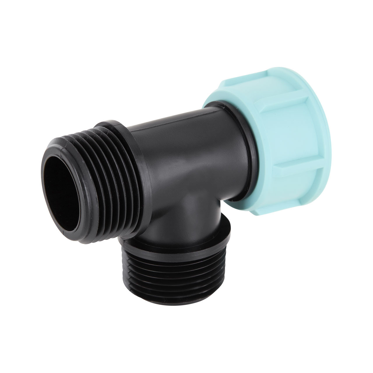 T-Stück Swivel Innengewinde mit O-Ring x 2x Außengewinde