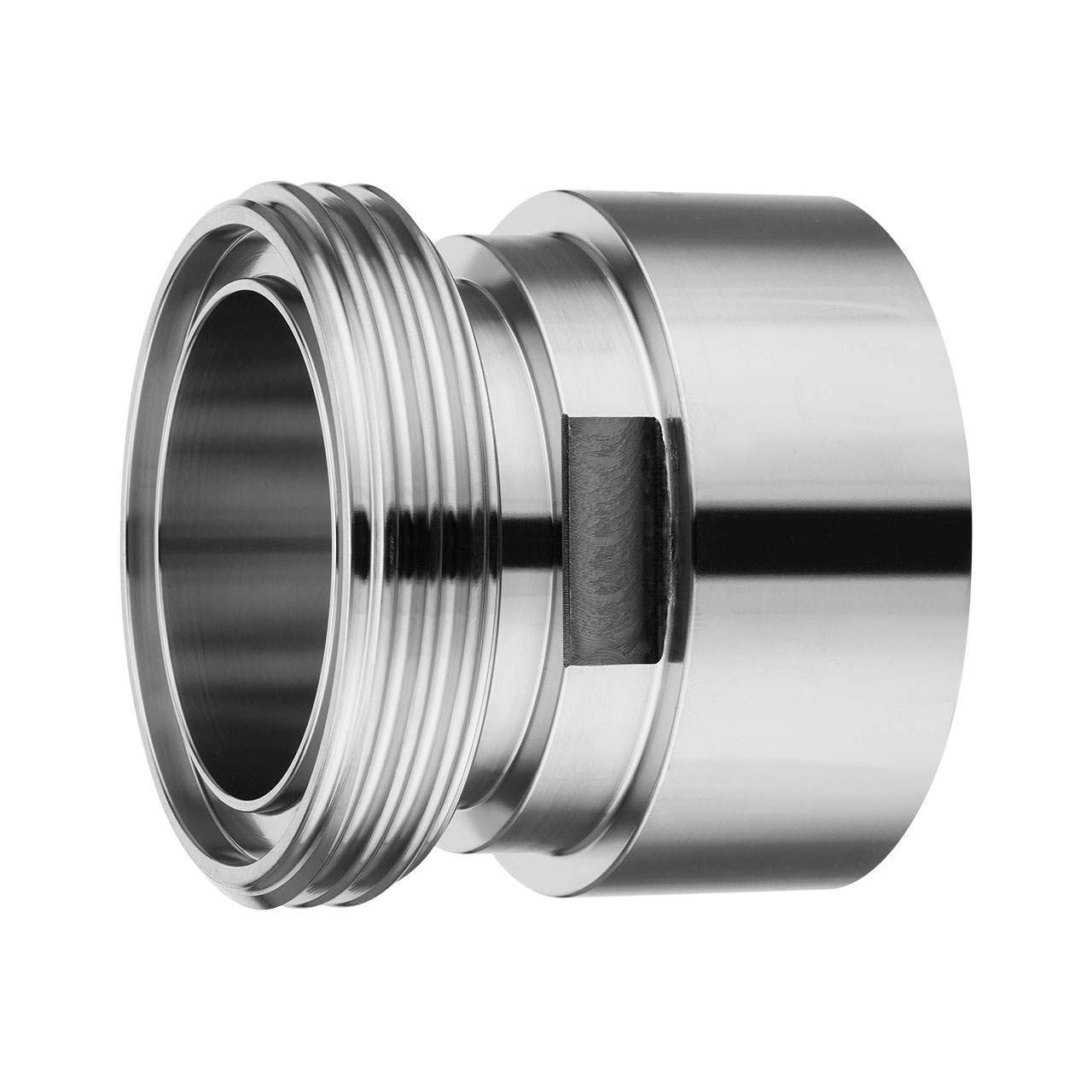 IBC Edelstahl Adapter S60x6 SMS 1145 Gewinde Reduzierung SS316L