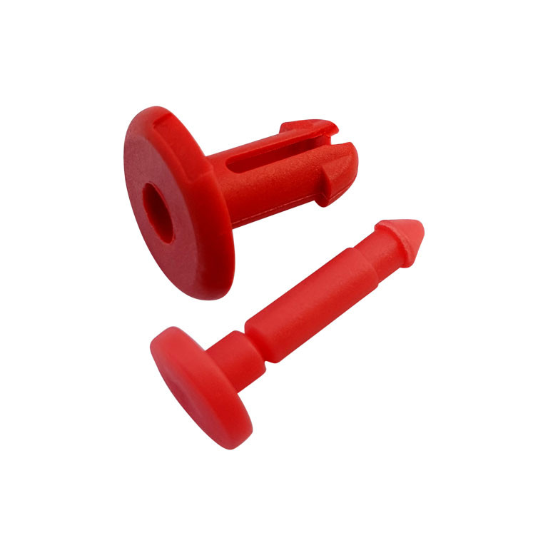 IBC Container Sicherungsclip rot mit Gegenstück für SCHÜTZ Klappenhahn Hahn S75x6 (75mm)
