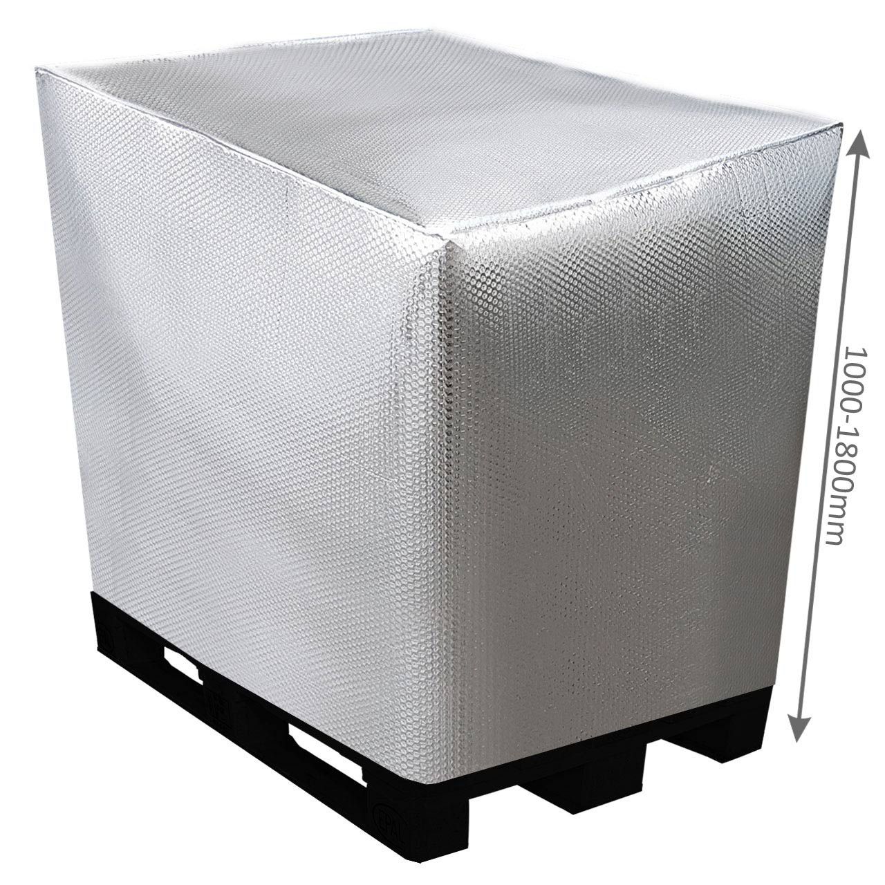 Thermohaube für Industriepalette (CP3) 1200 x 1200 mm geschlossen
