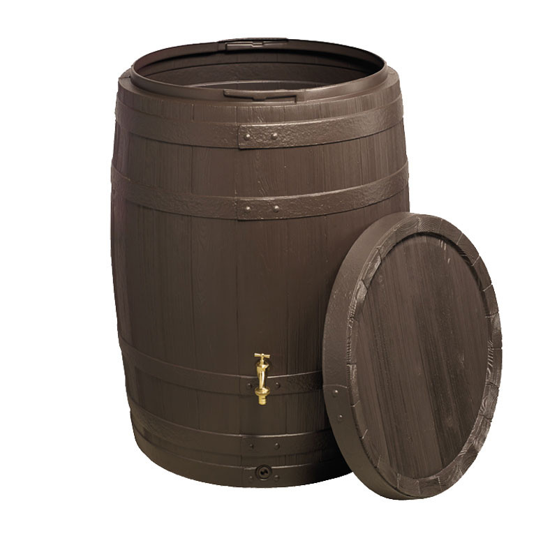 Regenfass BARRICA in Dunkelbraun Rustikal 260 Liter oder 420 Liter als Regenspeicher Regentonne Tank von GRAF GARANTIA