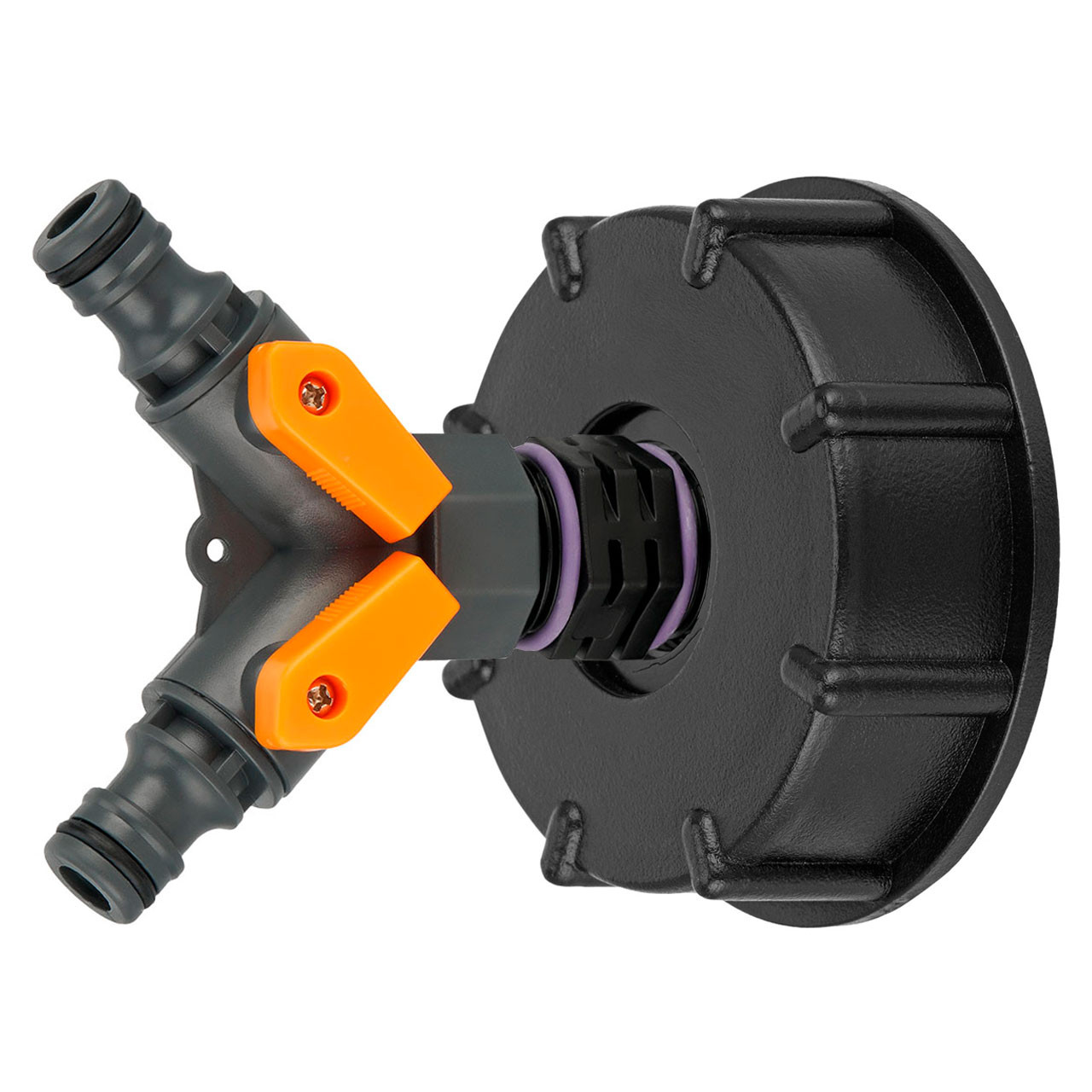 IBC Adapter S60x6 (60mm) Grobgewinde DN 50 - 2-Wege-Ventil Hahn "GARDENA" kompatibel