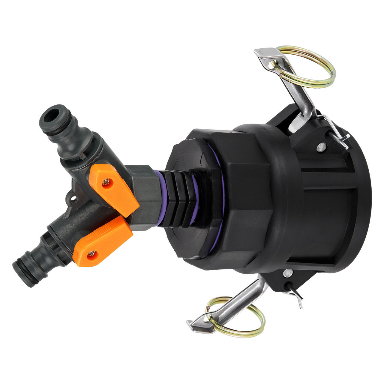 IBC Adapter 2" Camlock Dose (Mutterkupplung) - 2-Wege-Ventil Hahn "GARDENA" kompatibel