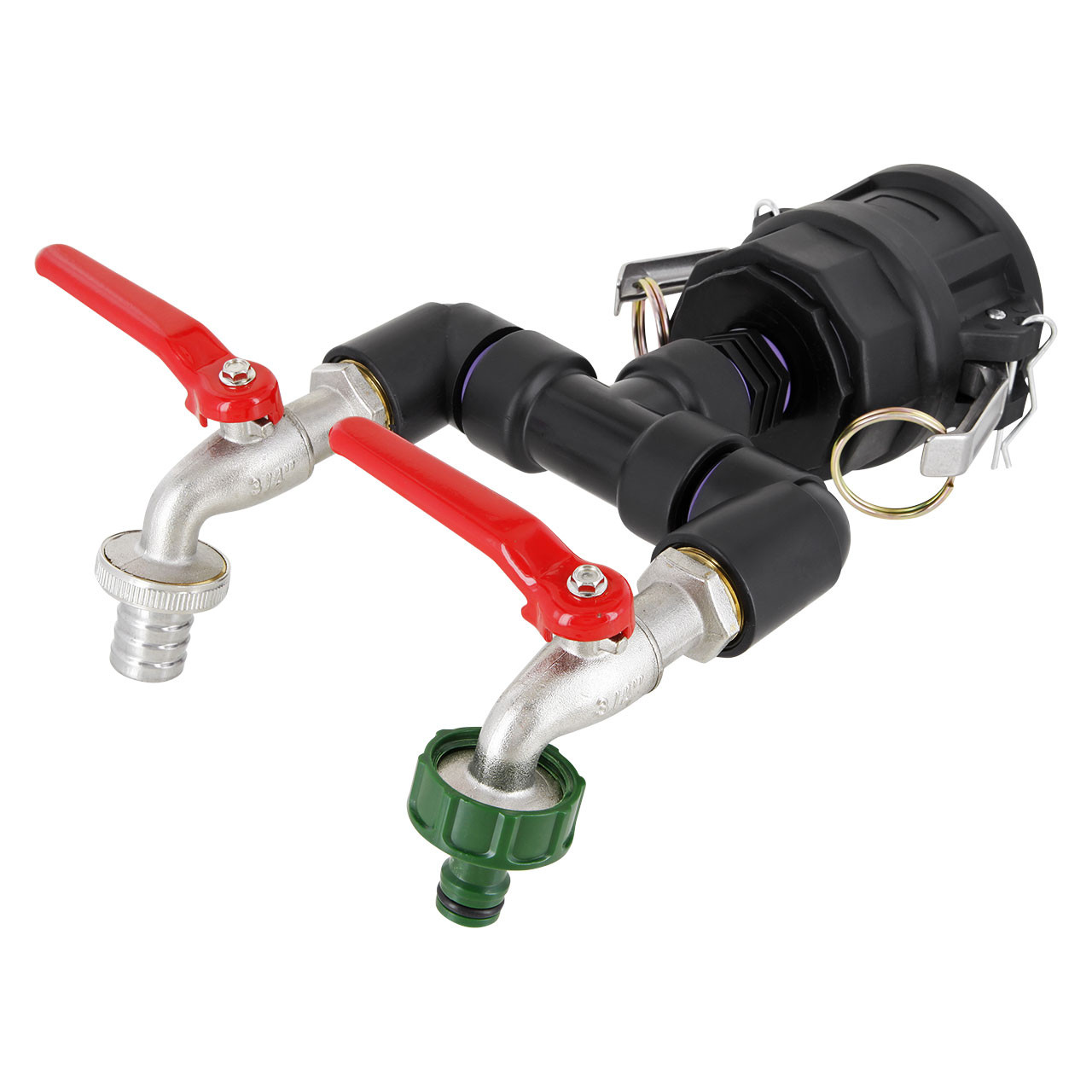 IBC Adapter 2" Camlock Dose - 2-fach 3/4" Kugelhahn + "GARDENA" kompatibel IBC Adapter 2" Camlock Dose - 2-fach 3/4" Kugelhahn + "GARDENA" kompatibel