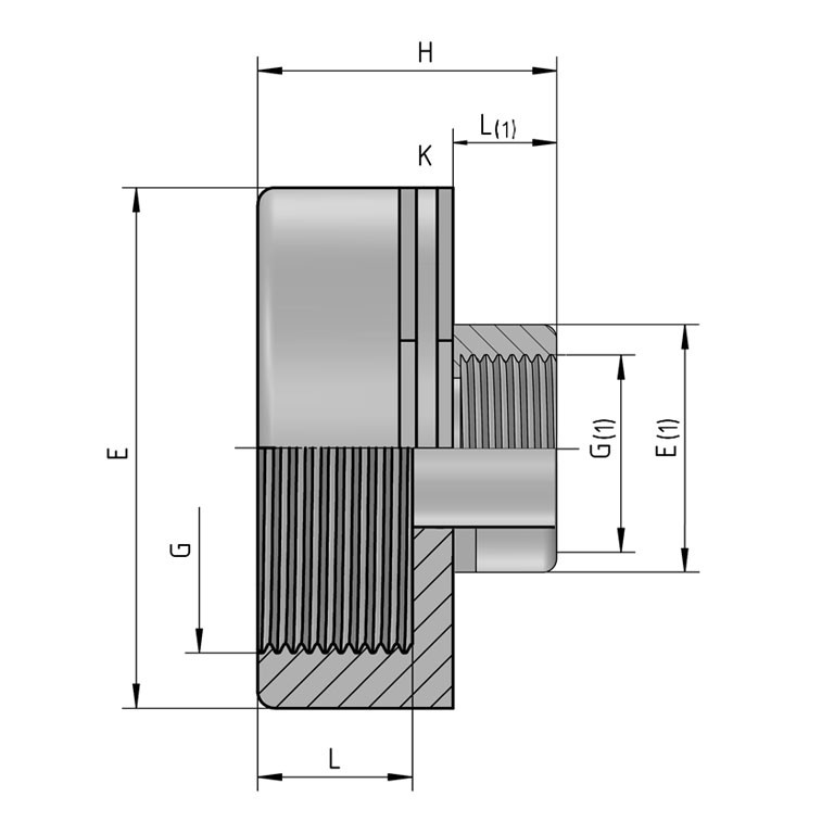 PP Gewindefittings Gewindeverschraubung Reduziermuffe Fitting 2x Innengewinde