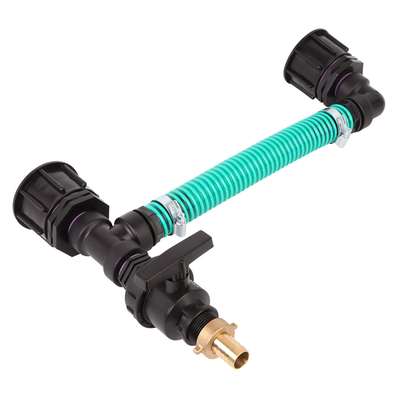 IBC Container Tankverbindung Adapter S60x6 (60mm) Grobgewinde DN 50 - 32mm Spiralschlauch Tankverbinder