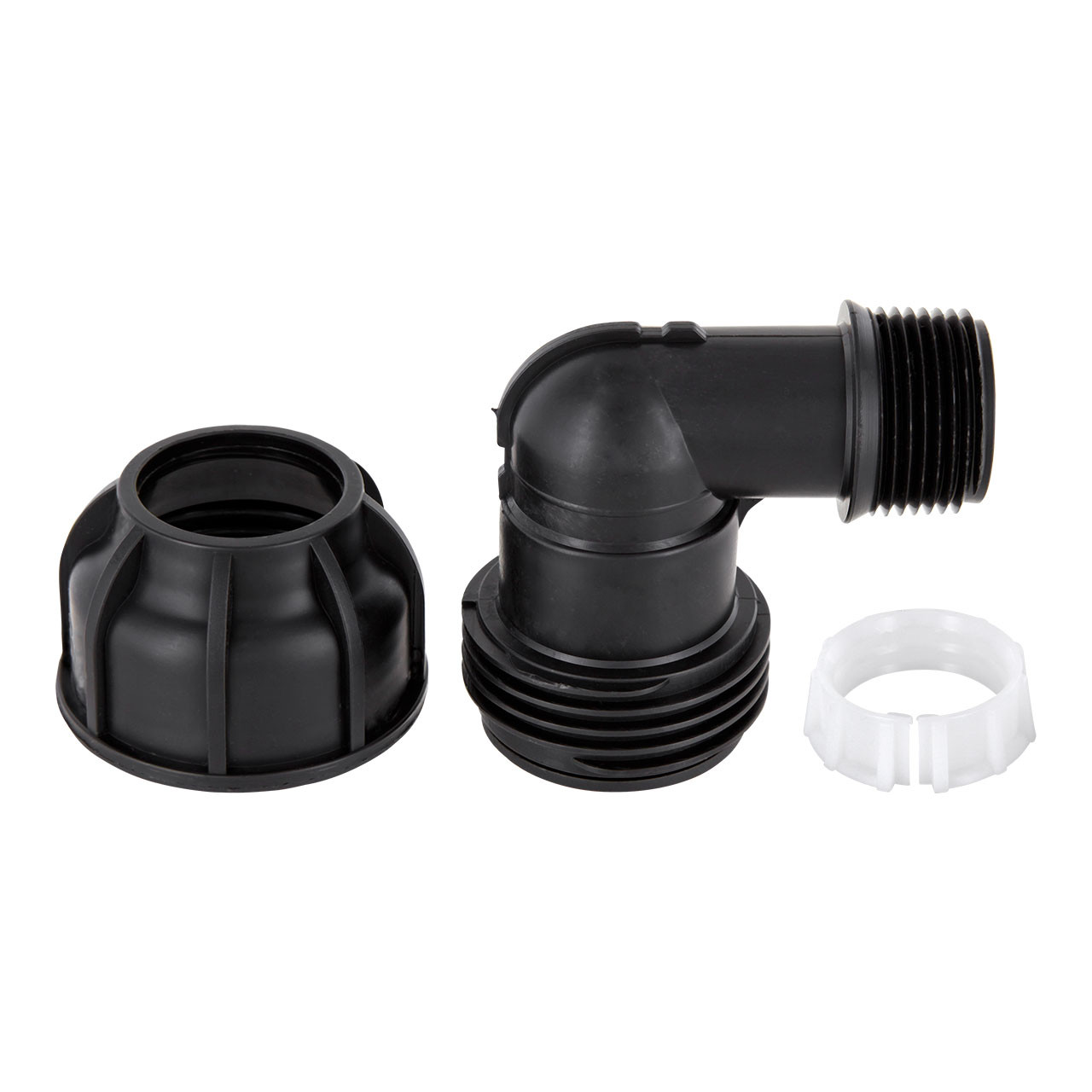 PP-Klemmfitting Rohr Winkel 90° Klemmverbindung x Außengewinde x Klemmverbindung