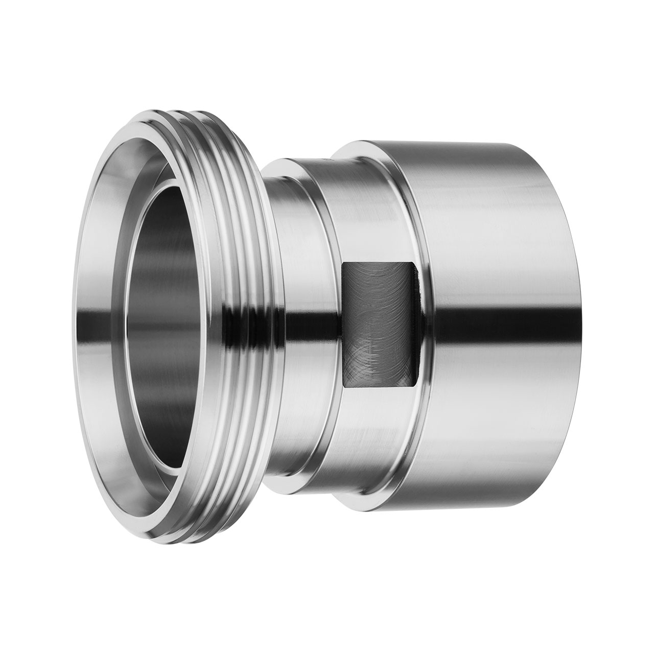 IBC Edelstahl Adapter S60x6 Milchrohrgewinde DIN11851 Reduzierung SS316L