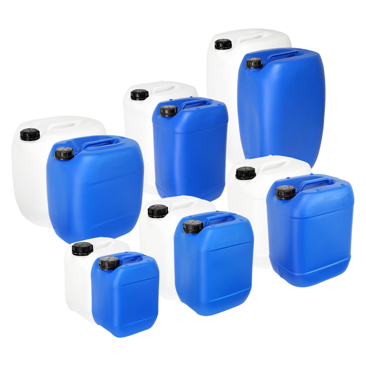 9 x 10 L 10 Liter Kanister blau gebraucht Camping Plaste Kunststoff Kanister