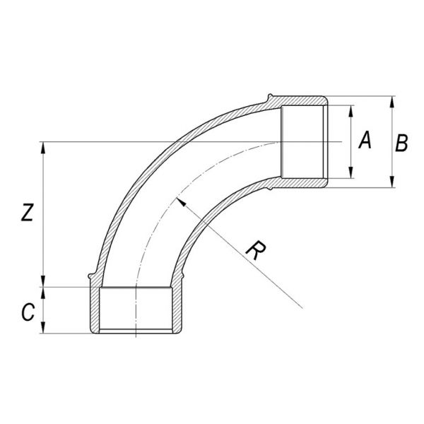Vorschau: PVC-U Bogen 90° 2x Klebemuffe