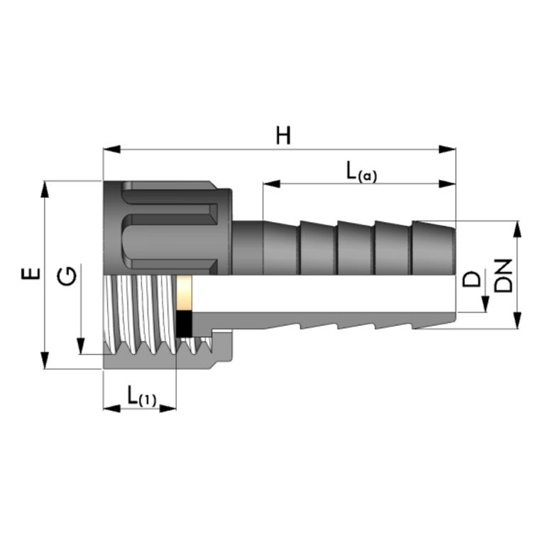 Messing Fitting Schlauchverbinder gerade - 13mm (1/2) x 19mm 3/4